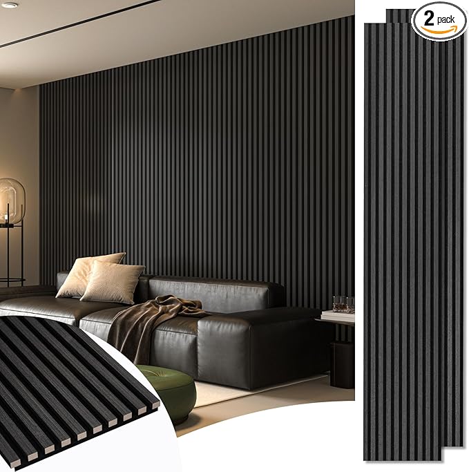 Art3d 2-Pack 108" x 12" Acoustic Wood Panels by Art3d