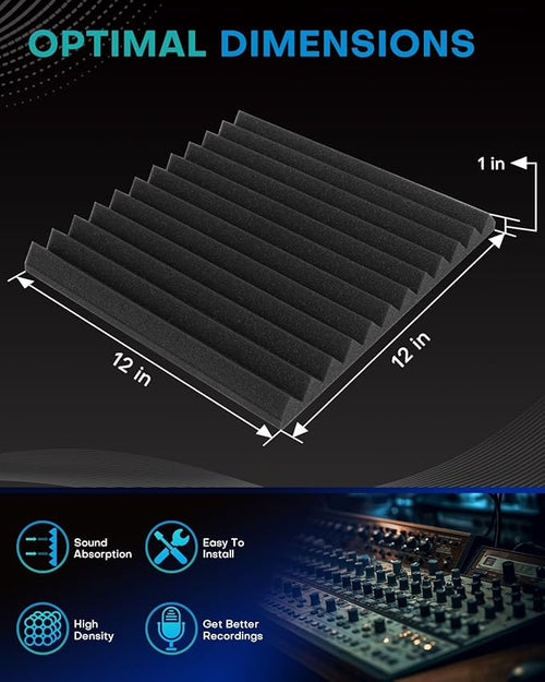 52 Pack Acoustic Foam Panels, High Density Acoustic Panels Sound Absorbing - Image 2