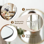 NEWBULIG 24 Inch Round Wall Mirror, Bathroom Mirror - Image 4