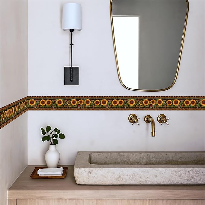 Sunflower Wallpaper Border 196x4 Inch Peel and Stick Wall Border Removable - Image 3