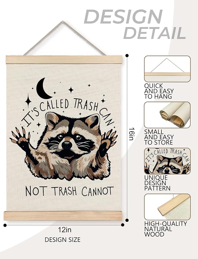 Foritho Funny Motivational Raccoon Poster Wall Art Framed, Gifts - Image 7