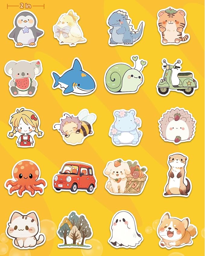 AOWDIAO 100 Pcs Cute Animal Stickers for Kids Vinyl Water Bottle Stickers Cute Stuff for Kids Gifts Party Favors Classroom Must Haves
