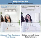 360° Rotate LED Bathroom Vanity Light Fixtures, 1300LM Acrylic Brushed Nickel - Image 3