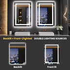 LOAAO 20"x28" LED Mirror for Bathroom, Lighted Bathroom Mirror - Image 5