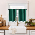RYB HOME 100% Blackout Basement Curtains 30 inches Long, Heat & UV Blocking by RYBHOME