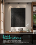 12-Pack Acoustic Panels, 11.8"x11.8"x0.4" Soundproof Wall Panels, Peel & Stick - Image 6