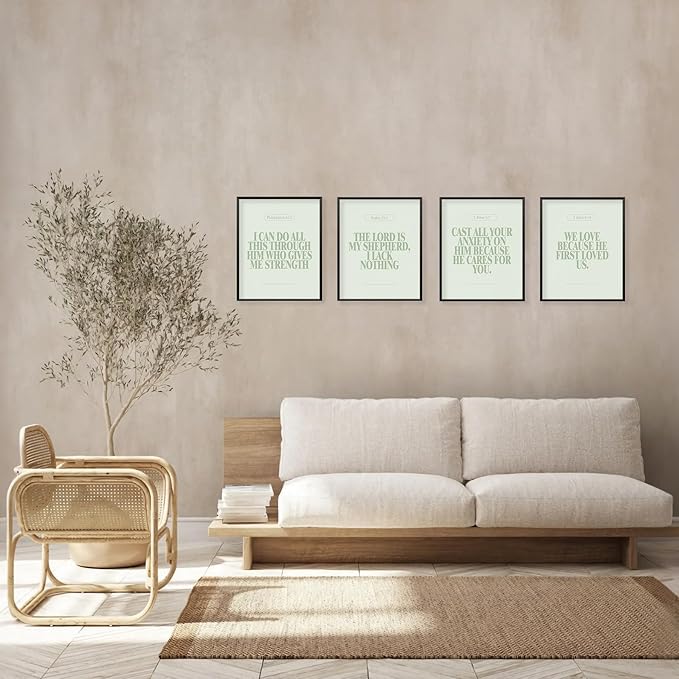 Locomiss Sage Green Christian Wall Art Decor Posters, Minimalist Jesus - Image 4