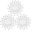 3 Pack Metal Mirrors for Wall Sunburst Wall Mirrors Home Décor Decorative by Uaussi