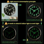 Luminous wall Clock Modern Silent Wall Clock, Non-Ticking Battery Operated Wall - Image 6