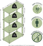 Furinno Turn-N-Tube Storage Shelves, 4-Tier Open Frame Book Shelf, Standing - Image 3