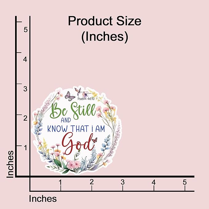 (3 pcs) Be Still and Know That I Am God Vinyl Decal Sticker Inspirational Quotes Jesus Bible Verse Christian Sticker for Water Bottle Laptops Phone Case Car Kindles Hard Hat - 3x3