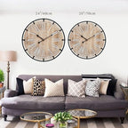 EMAX HOME 20 Inch Large Farmhouse Wall Clock, Rustic Antique Wood - Image 4