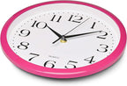 Bernhard Products Pink Wall Clock 10 Inch Silent Non Ticking Battery Operated - Image 3