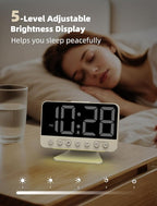 Odokee Digital Alarm Clocks for Bedrooms: Large Bold Number 5 Brightness Dimmer - Image 4