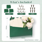 3 PCS Wall Mount PU Leather Mail Holder Green Faux Leather Letter Holder - Image 2