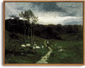 OIQArtOIQ Framed Vintage Landscape Wall Art Shepherd Natural Scenery Oil by OIQArtOIQ