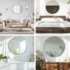 Silver Round Mirror, 20 Inch Silver Circle Mirror, Metal Frame Round Wall - Image 5