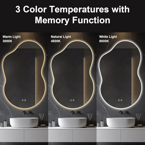 48"x30" Irregular LED Lighted Vanity Mirror - Image 2