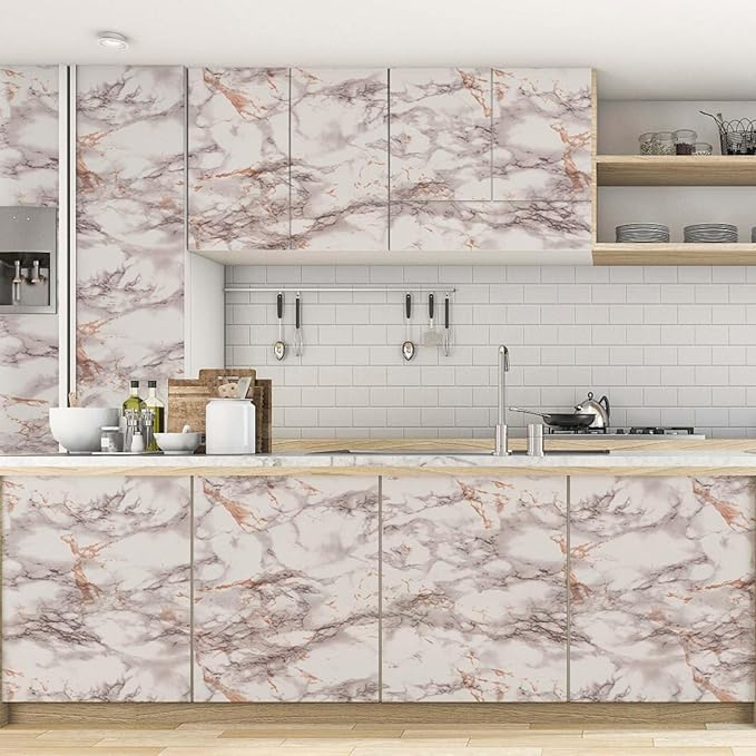 Abyssaly Marble Contact Paper Brown Peel and Stick Countertops Waterproof - Image 4