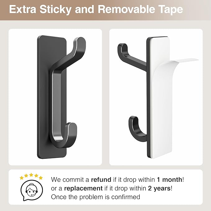 Self Adhesive Wall Hooks for Hanging: Extra Strong 13 LB, Hook for Coat - Image 4