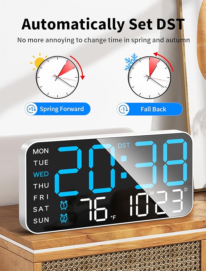 MASHI 8.4''Large Digital Wall Clock, Led Alarm Clock - Image 6