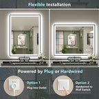 40x24 Black Framed LED Bathroom Mirror - Image 8