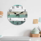 CHYLIN Wall Clock Silent Non Ticking Wall Clocks Battery Operated, Teal Rustic - Image 7