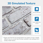 COMSTICKC 3D Whitewash Faux Brick Wall Panel Peel and Stick Wall Covering - Image 3