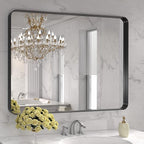 LOAAO 40X30 Inch Black Metal Framed Bathroom Mirror by LOAAO