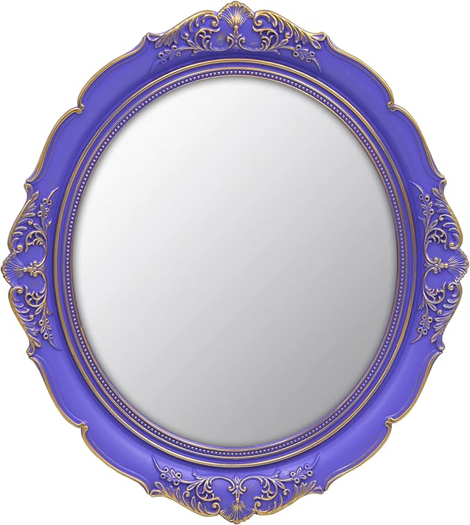YCHMIR 14.8 x 13.1 inch Oval Wall Mirror Vintage Style by YCHMIR
