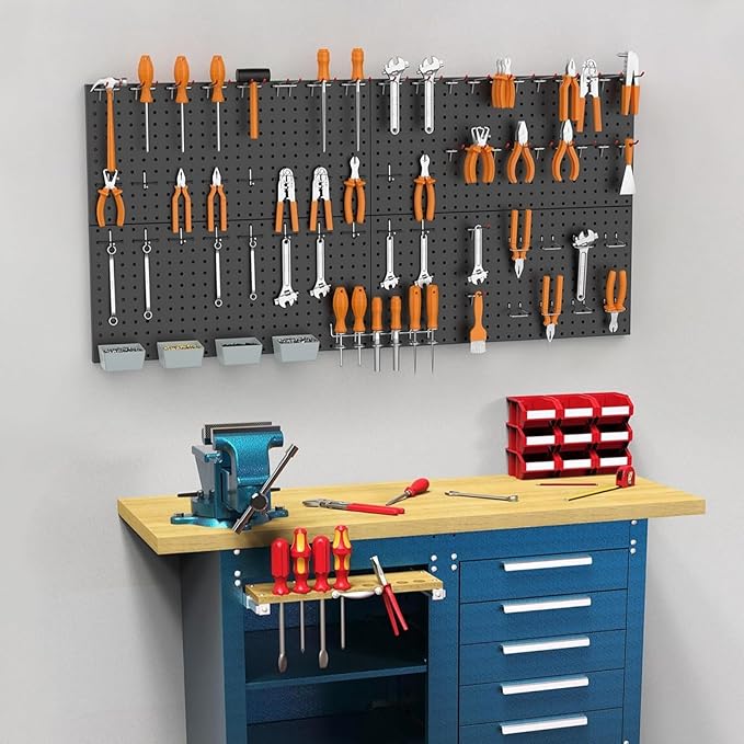 WALMANN Metal Pegboard Panels for Wall Tools Storage Pegboard for Garage - Image 2