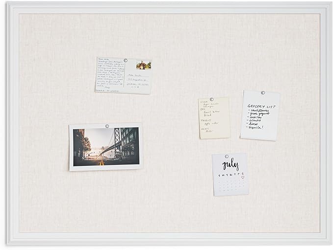 U Brands Farmhouse Linen Bulletin Board, Industrial Grade Pinning Surface - Image 6