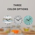 Wall Clock, 12 Inch Wall Clocks Battery Operated Silent Non Ticking, Wooden - Image 3