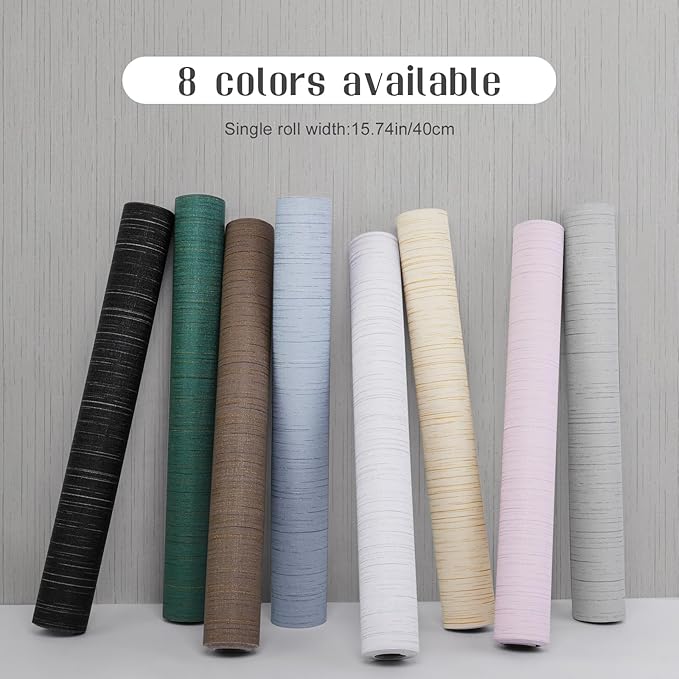 Grey Grasscloth Wallpaper Peel and Stick Wallpaper Texture Contact Paper - Image 3