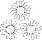 3 Pack Metal Mirrors for Wall Sunburst Wall Mirrors Home Décor Decorative by Uaussi