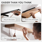 Homeforia 20 inch Golden Oak Floating Shelf, High End Solid Real Wood 20inch - Image 5