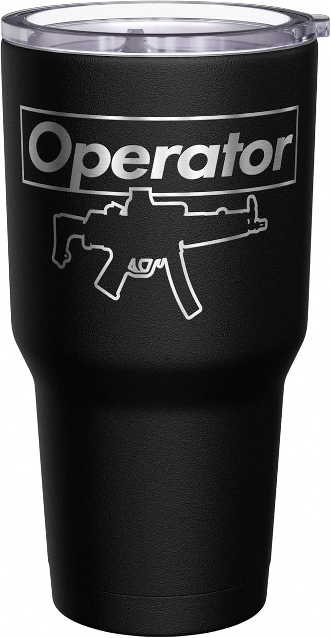 We The People Holsters - Supreme Operator - Coffee Tumbler - American Flag Coffee Travel Mug - Engraved Tumbler - Double Insulated Tumbler - 30 oz