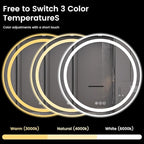 Round LED Bathroom Mirror with Lights, Backlit & Front Lighted, Wall-Mounted - Image 4