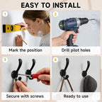 6 Pack Coat Hooks Wall Mount, Heavy Duty Wall Hooks - Image 4