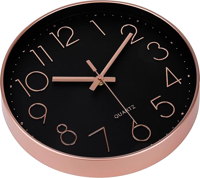 jomparis Rose Gold Wall Clock for Grils Womens Silent Non-Ticking Clock - Image 5