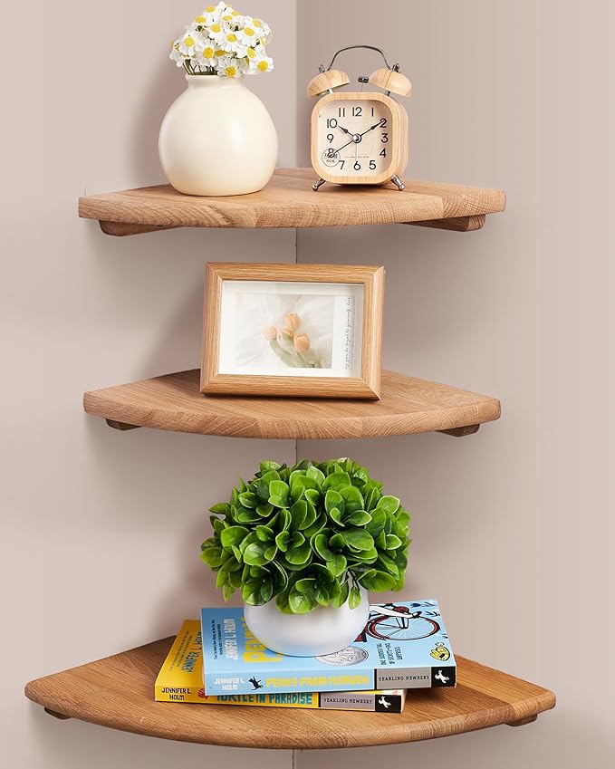 Floating Corner Shelves, Living Room by GIEANOO