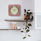 Infinity Instruments Square Retro Wall Clock, Terracotta - Image 4