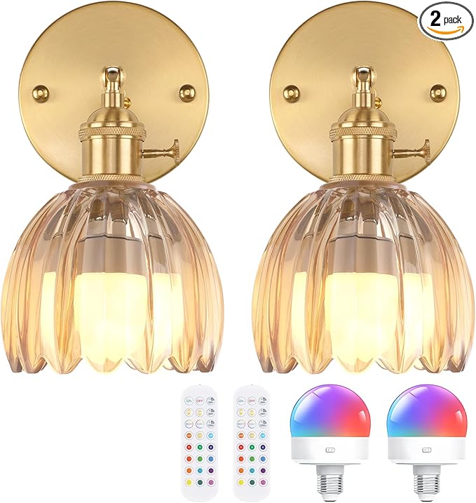 Shenmoyl Vintage Battery Operated Wall Sconce by Shenmoyl