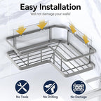 YASONIC Shower Caddy Corner, No Drilling Shower Organizer Corner - Image 6