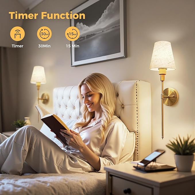 DORESshop Battery Operated Wall Sconce Set of 2, 7 Color Wireless Wall Light - Image 3