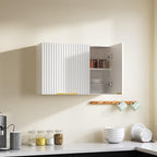 ChooChoo 3-Door Bathroom Wall Cabinet, Fluted Kitchen Wall Cabinet - Image 2