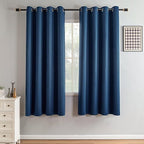 IGEMAEVE Navy Blue Blackout Curtains 72 Inch Length 2 Panels Set, Grommet by IGEMAEVE