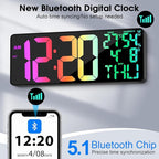11 RGB Color Changes Large Digital Wall Clock/Bluetooth Auto Time Sync - Image 2