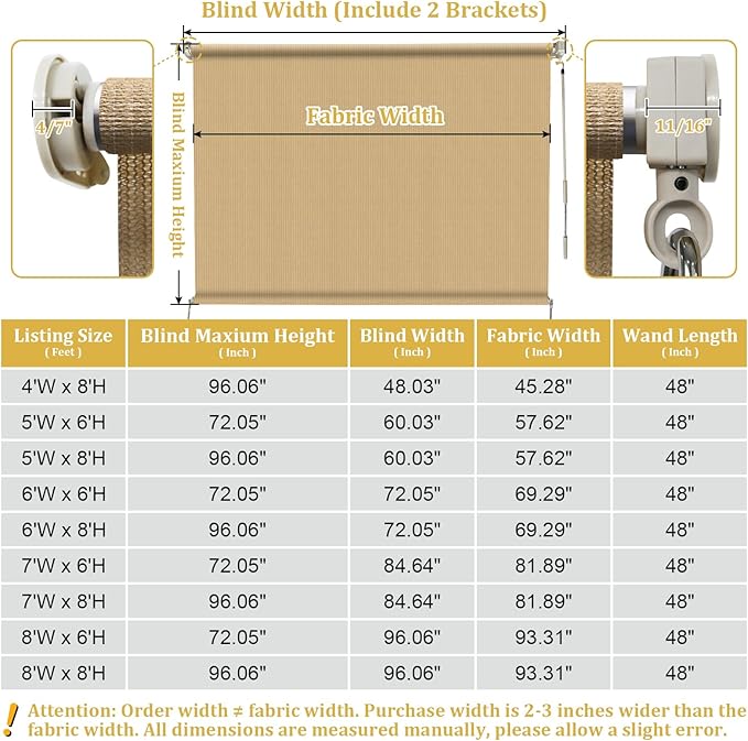 Shade&Beyond Outdoor Roller Shades - Image 3