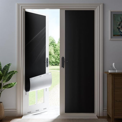 53" W x 64" L 100% Blackout Curtains, Total Darkness No-Drill Black Out Window by ZELMINE